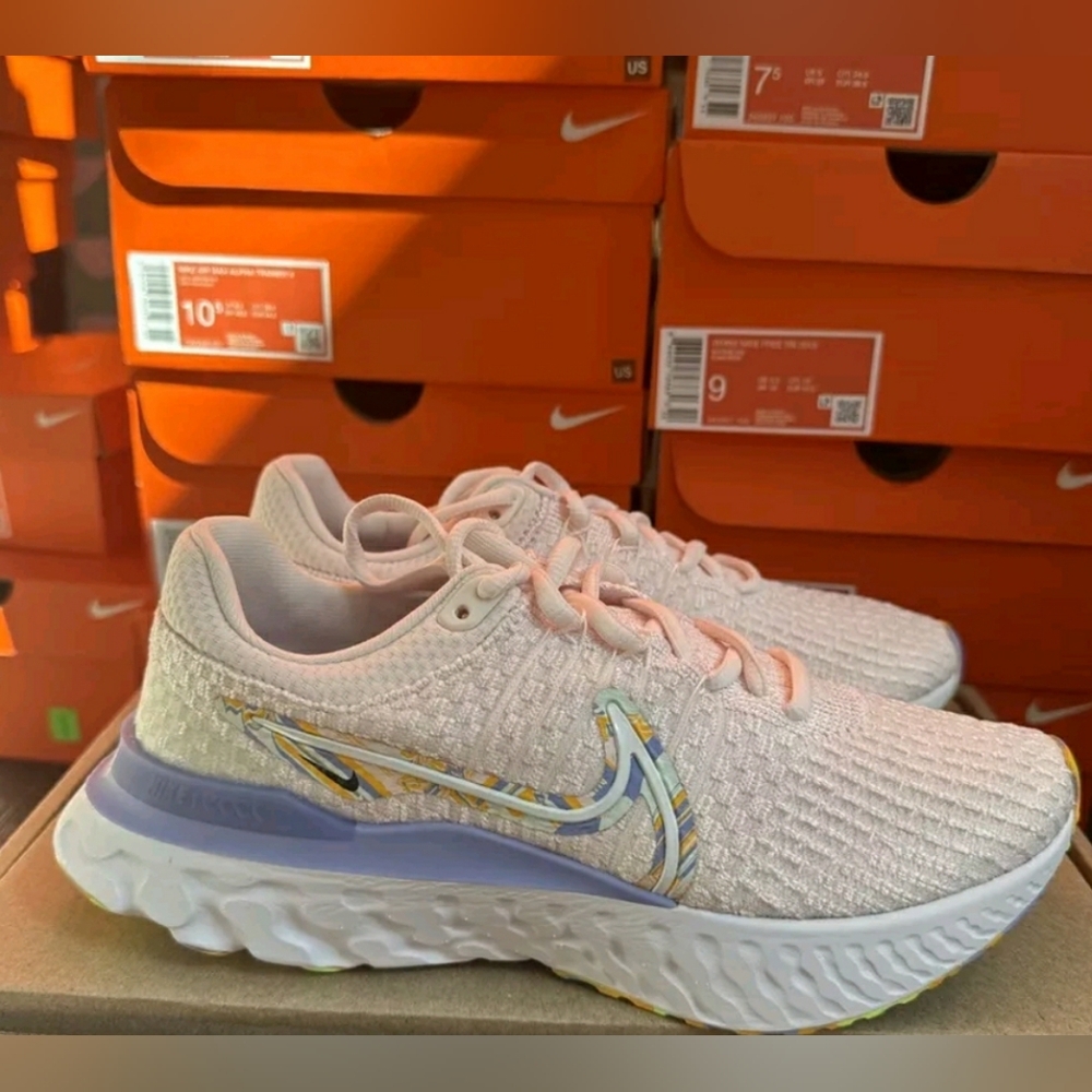 Nike React Infinity Run Flyknit 3 Light Pink Marble Running Women Sneaker 8.5